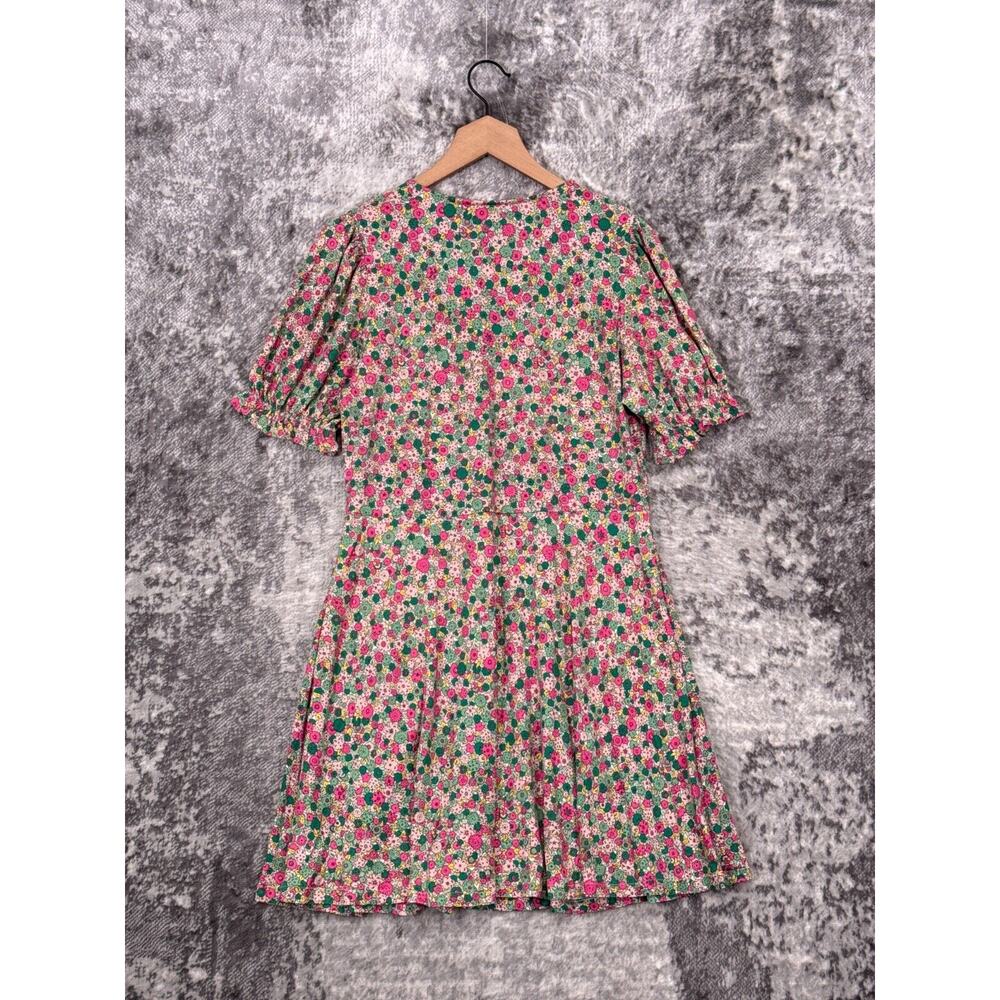 Boden Dress Womens Jersey V Neck Prairie Floral Short Sleeve Size 8 - Picture 3 of 9